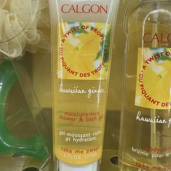 Vintage Y2K Calgon Hawaiian Ginger Gift Set NIP NOS Body Mist Lotion Gel Basket - Picture 4 of 8